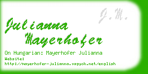 julianna mayerhofer business card